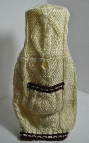 Winter White Small Knit Sweater Dog Clothing Sweater Hooded with Pocket