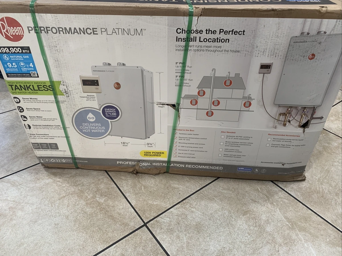RHEEM PERFORMANCE PLATINUM ECOH200DVLN-2 199,900 BTU NATURAL GAS INDOOR  TANKLESS | eBay