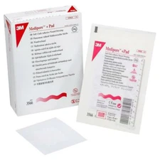 3M Medipore Adhesive Dressing Soft Cloth 3566 3.5x4in, 1.75x2.375in Pad-25 Count