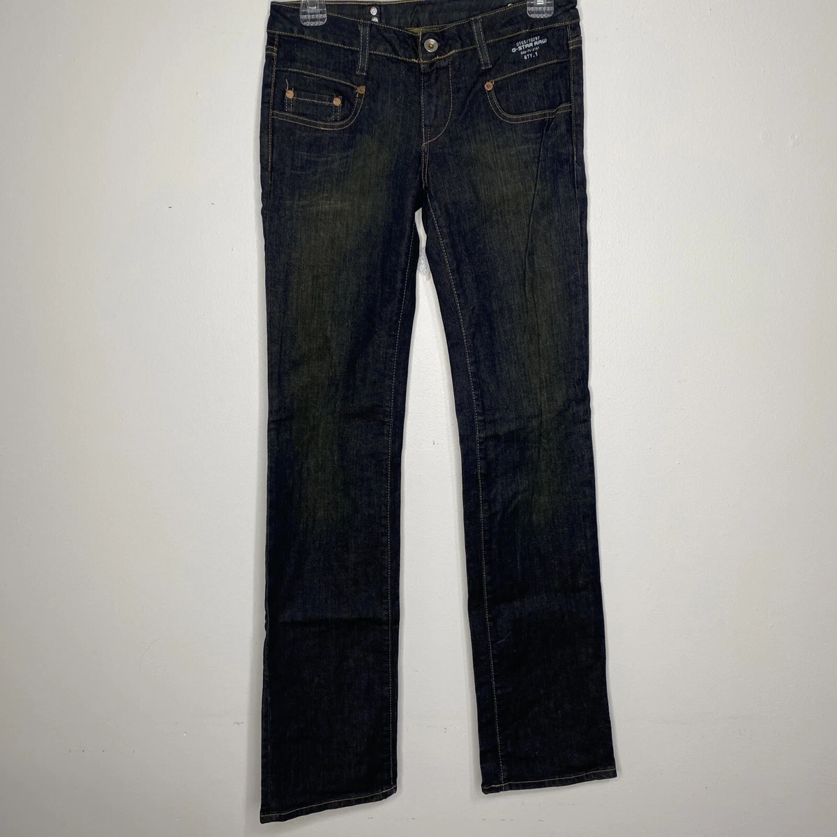 G STAR Raw Denim Men s Straight Dark Blue Jeans Size 26 x 34 Made