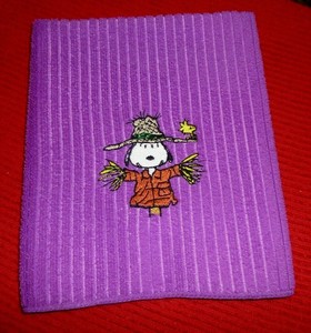 Embroidered Snoopy Thanksgiving Kitchen DISH TOWEL 15" x ...