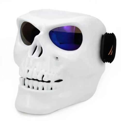 Motorcycle Face Shield Helmet skull Mask Goggles Dust-proof Black White - Picture 20 of 21