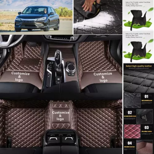For Honda Accord Car Floor Mats Luxury Liners Leather Waterproof Carpet Non-slip - Bild 14 von 35