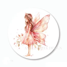 Blush Rose Pink Fairy Favors Envelope Seals Labels Fairy Stickers Party Favor
