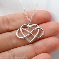 Infinity Heart Necklace - 925 Sterling Silver - Infinite Love Gift Pendant