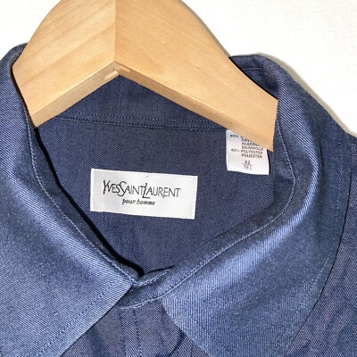 Vintage 90s Yves Saint Laurent YSL Men's Dress Shirt Large Smart