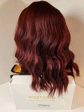 NEW 14" Wavy Bob Wig w/ Bangs Burgundy Wine Red Maroon Fashion Cosplay Daily Use