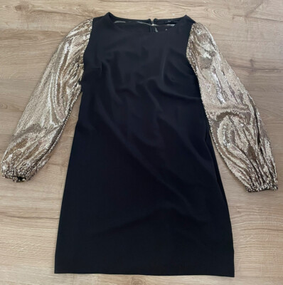 slim fit dress slacks Black Gold Sequin Strapless Prom Dress with Scarf SL30237  MISS ORD
