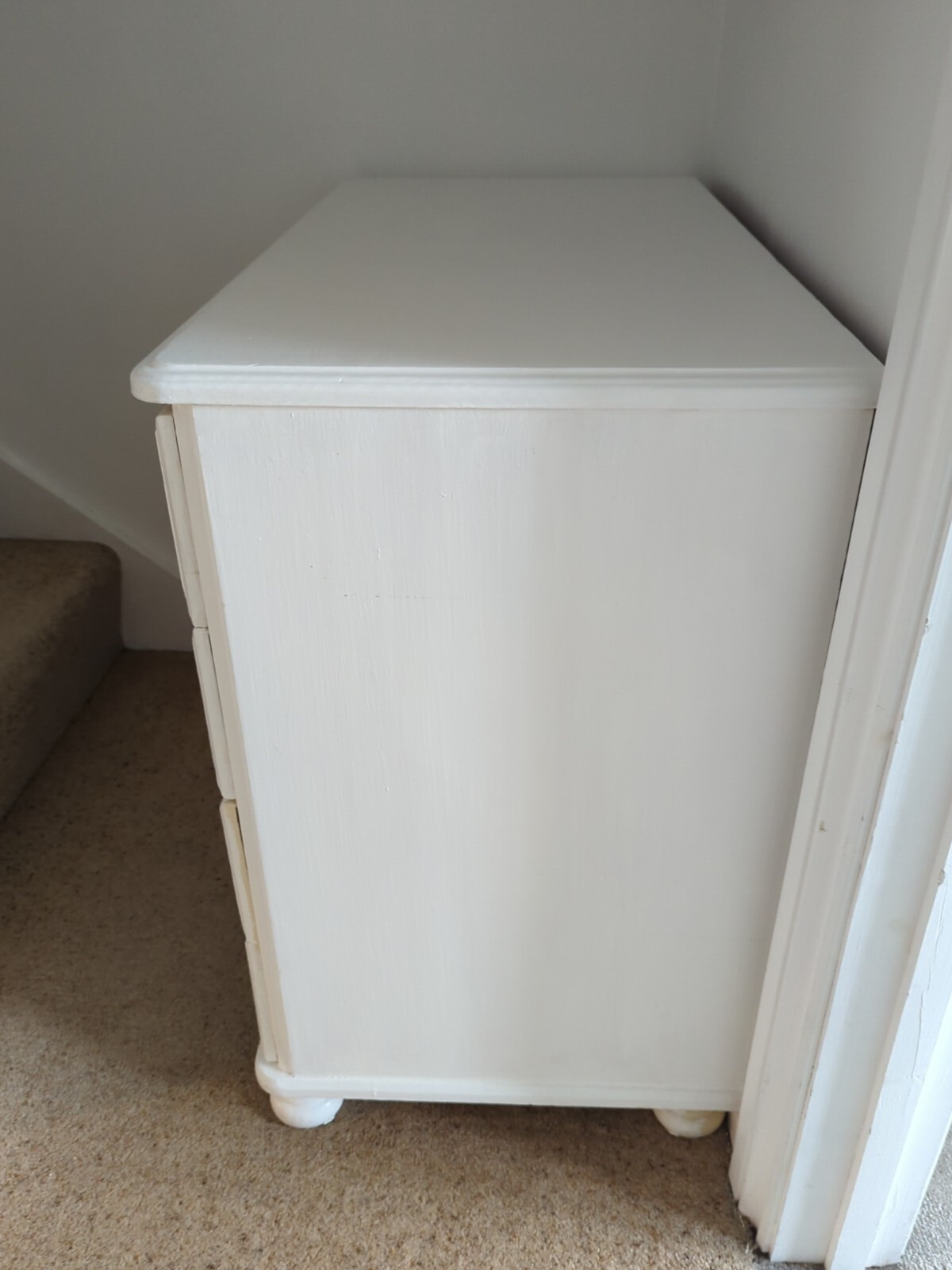 White Painted Pine Chest Of Drawers Brass Handles eBay