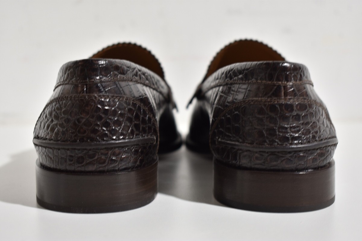 Christian Louboutin No Penny Flat Brown Expresso Croc  display picture 3