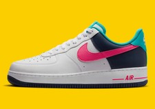 Nike Air Force 1 '07 Bajo Neón Años 90 Blanco Corredor Rosa Azul HF4849-100 Para hombres NBY