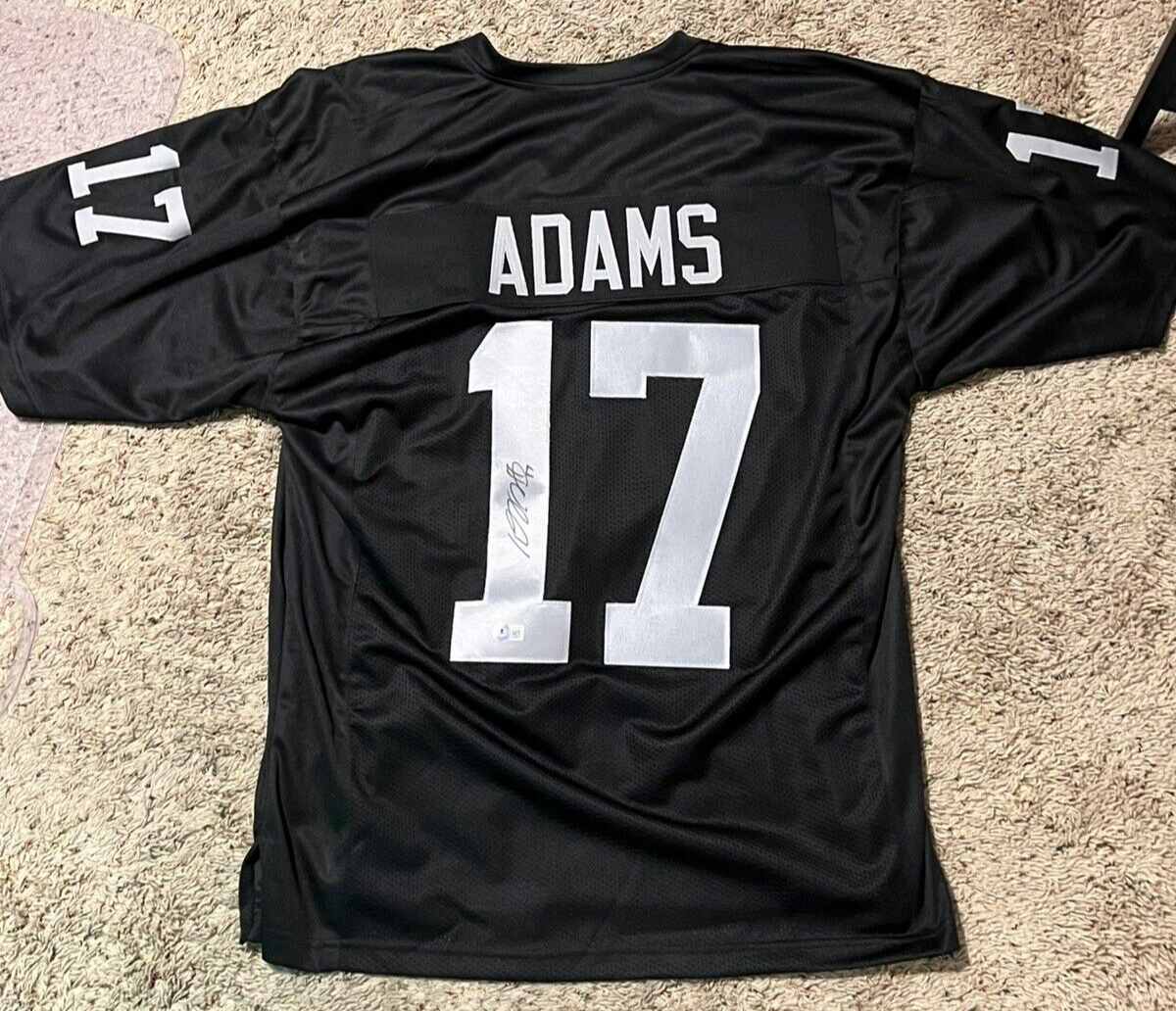 Adams Autographed Signed Las Vegas Raiders Davante / Pro Style Black XL Jersey Beckett 