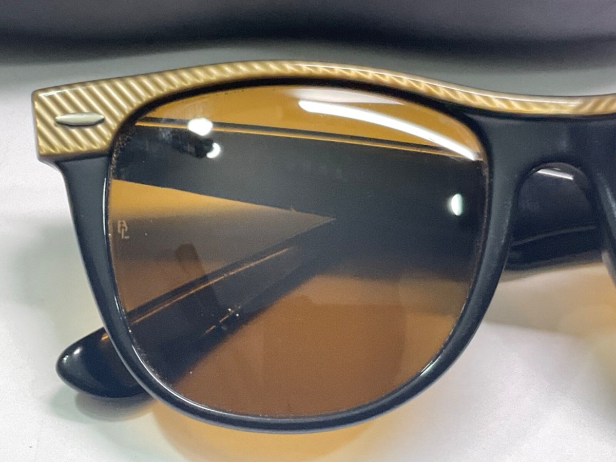 Vintage Bausch & Lomb Ray-Ban Wayfarer II Black Gold