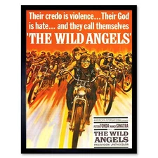 Film Movie Wild Angels Motorcycle Gang Fonda Sinatra 12X16 Inch Framed Art Print