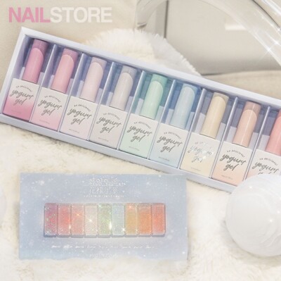 Yogurt Nail In the mood for love 9 Colors Glitter Gel Nail Polish K Beauty