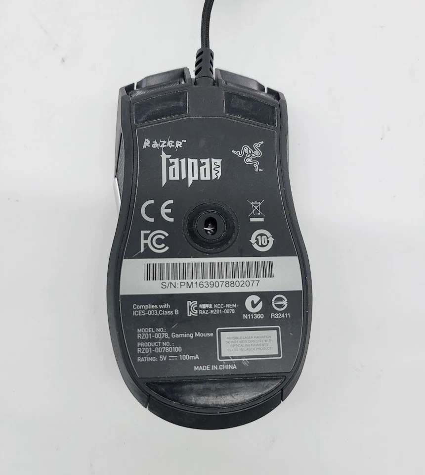 LOT OF 2 Razer Taipan Ambidextrous PC RZ01-0078 Gaming Mouse 8200dpi MICE - Imagem 3 de 4