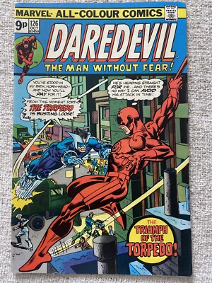 Daredevil #126 Marvel Comics 1975 UK Preis Sehr guter Zustand