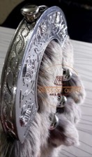 Scottish Full Dress Gray fur SPORRAN five thistle Cantle Sporran  CHAIN STRAP