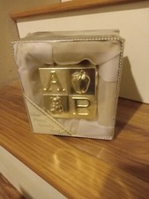 Vintage NRFB Silver Plated Coin Piggy Bank ABC Block Animals Letters