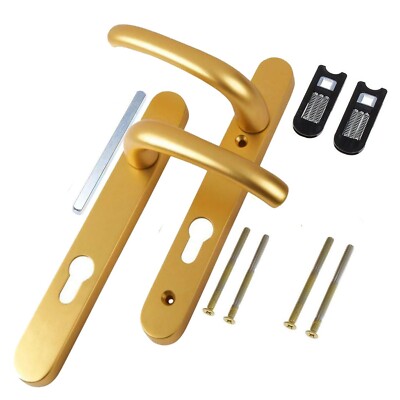 Yale kurze Backplate Griffe 92 mm Mitte 122 mm Befestigungslöcher Abstand Satin Gold