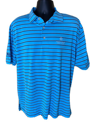 Peter Millar Shirt Men s XL Summer Comfort Blue Stripes Barbasol Championship