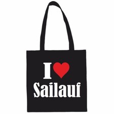Tasche Beutel Baumwolltasche I Love Sailauf Schulbeuten Einkaufstasche Geschenk