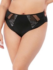 Image of Elomi Eugenie Brief Size XXL 2XL 18 20 Black Silver High Leg Full Knickers 4475