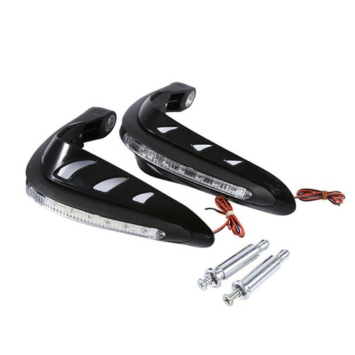 Black Motorcycle Handguard Dirt Bike Hand Guards LED Light Universal ATV Enduro. - Picture 7 of 8