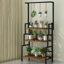 Metal Plant Stand 3-Tier Rack Flower Pot Shelf Garden Indoor Outdoor Display USA