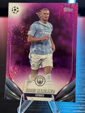 2023-24 Topps Chrome UEFA Club Competitions Erling Haaland #39 Pink Sparkle SP