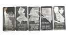 Lot 5 VINTAGE 1 Oz Silver Bars/Rounds Art Bars Collection Poured .999 *317