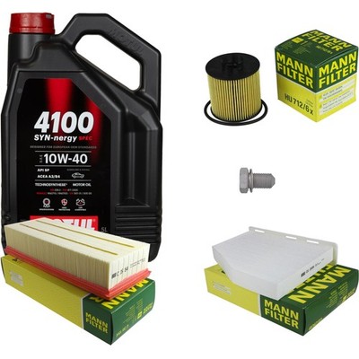 MANN Inspektionspaket 5L MOTUL 4100 SYN-nergy SPEC 10W40 für VW Touran Golf Plus