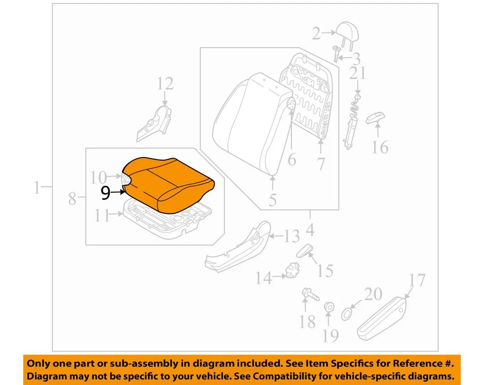SE ADAPTA A CHEVROLET AVEO AVEO5 2009-2011 CUBIERTA F/ASIENTO BTM 96890052 - NUEVO OEM Foto 2 de 3