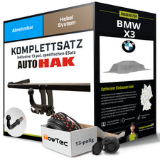 Für BMW X3 Typ G45 Anhängerkupplung abnehmbar +eSatz 13pol 08.2024-jetzt AHK
