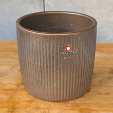 Scheurich Grey Ribbed Glazed Ceramic Round Plant Pot 13cm 1.3L MPN 828