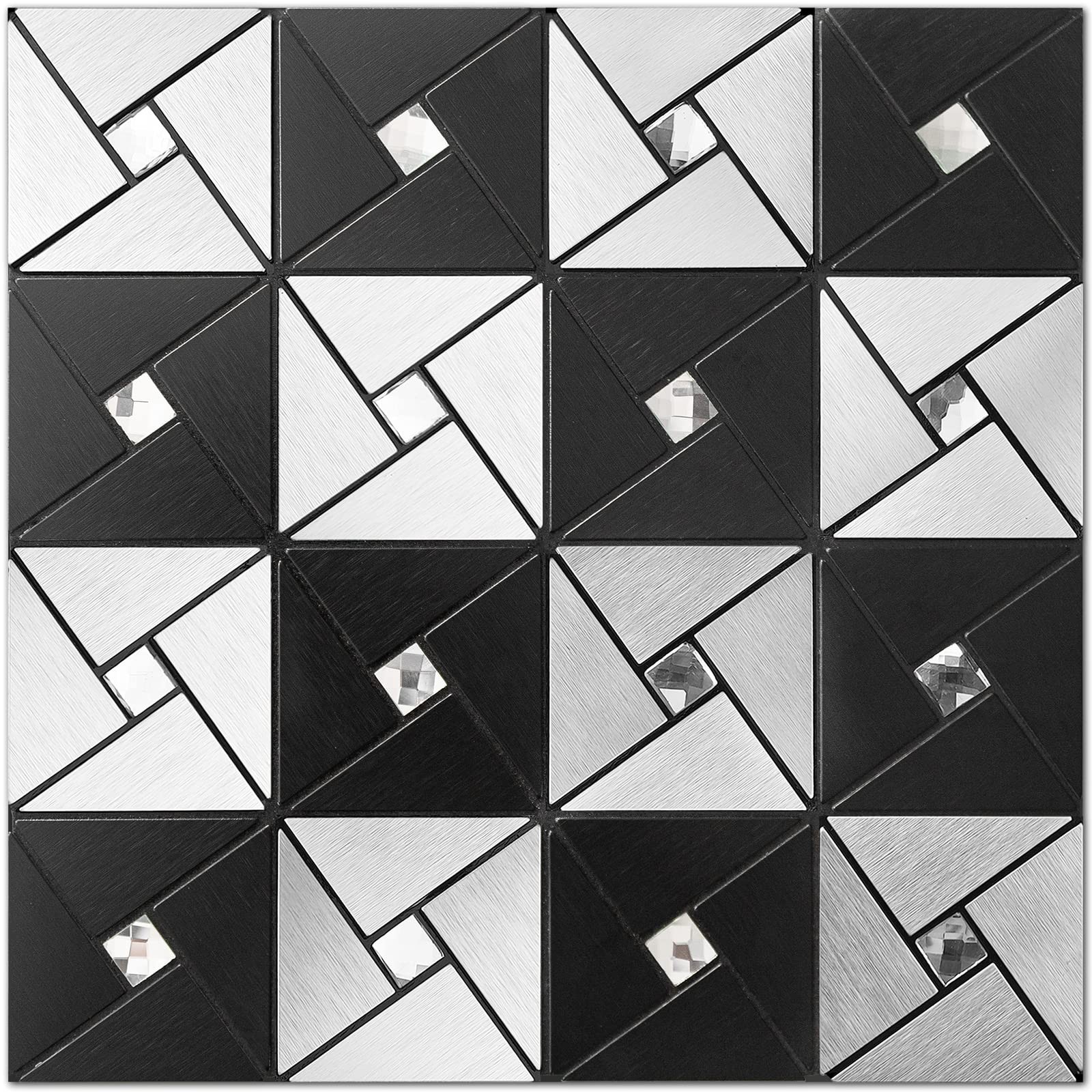 Peel and Stick Backsplash Tile with Gloves - Metal Tile Stick on Backsplash f...