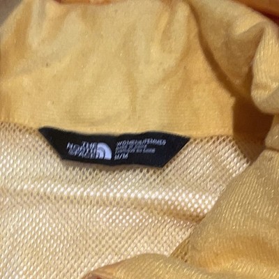 The North Face Men's Yellow Hooded Windbreaker Jacket Full Zip Stand-Up Collar M