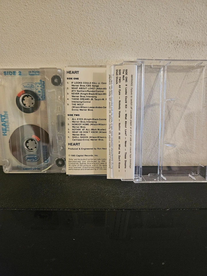 HEART Heart 1985 CASSETTE TAPE POP ROCK ARENA ROCK CAPITOL RECORDS - Image 3 of 4