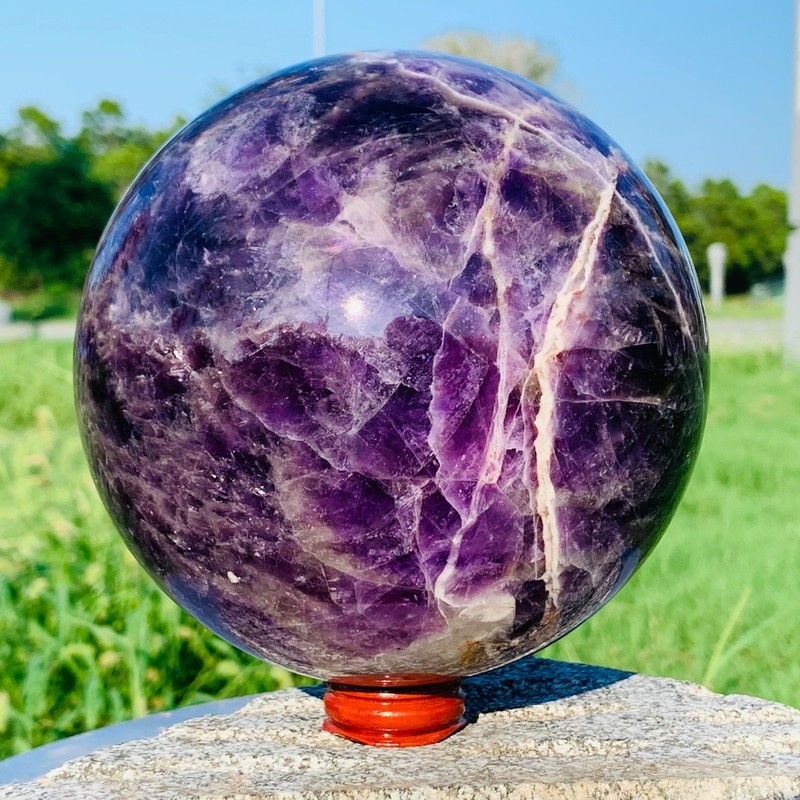 6.71LB Natural Dreamy Amethyst Quartz Sphere Crystal Ball Reiki Healing