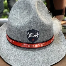 Samuel Adams Oktoberfest Fedora Hat Beer Boston MA German Feather Alpine Costume