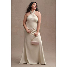 $248 BHLDN Anthropologie Ruby Twist Gown in Champagne 12 NEW B910