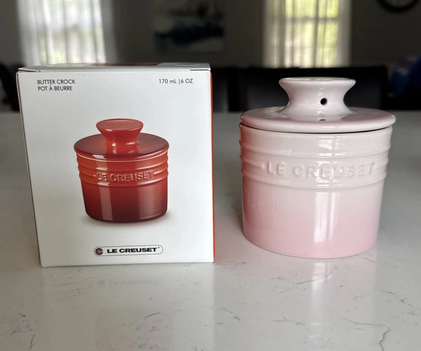 Le Creuset 170ml Butter Crock Shell Pink Stoneware NIB