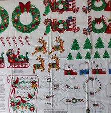 Fabric Panel Deck the Halls Applique Christmas Holiday VIP Cranston Print Works
