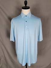 Footjoy Men's Large Light Blue Polo Short-sleeve Stretch