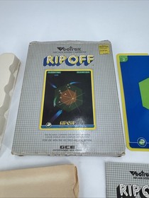 Vectrex Rip Off Complete CIB Video Game Cartridge Manual Overlay 1982 TESTED