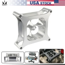 2 inch T6 Aluminum 4150 CNC Machined Carburetor Spacer Square Bore 4 Port Silver