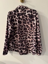 Leopard Print Women s Button Up Shirt, M