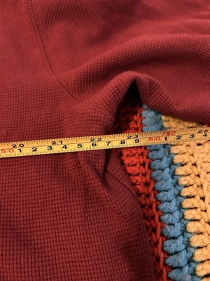 Sonoma Life + Style Men's XL Burgundy Waffle Knit Henley Long Sleeve Cotton Tee