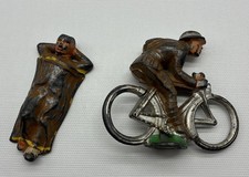 Vintage Manoil Barclay 50 Metal Toy Soldier Courier On Bicycle  Wounded