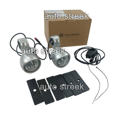 Genuine Royal Enfield ''SUPER METEOR 650'' Silver LED Auxiliary Fog Lights